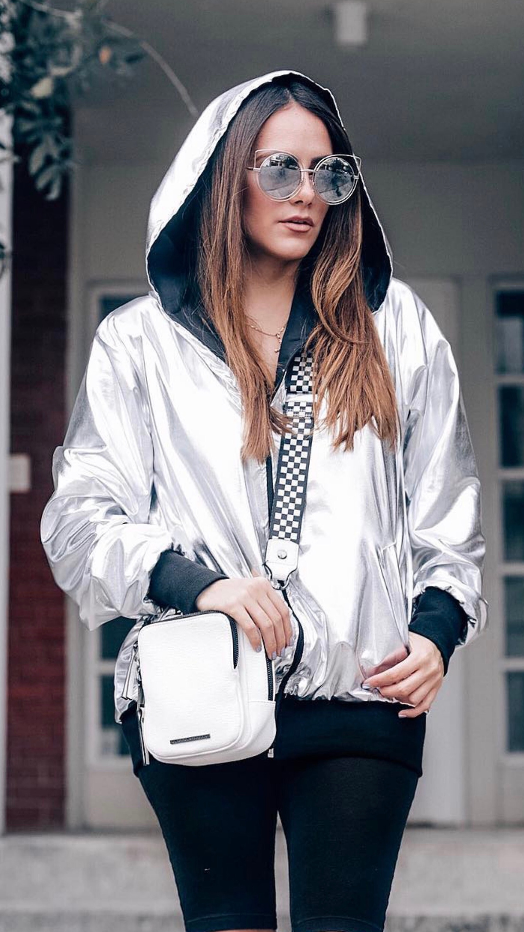 Silver Metallic Bomber Jacket