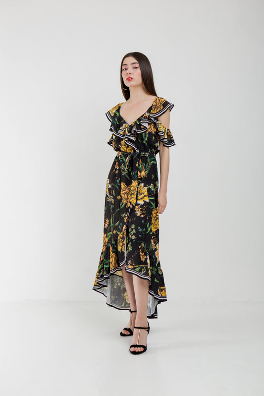 Vestido Midi Estampado Floral