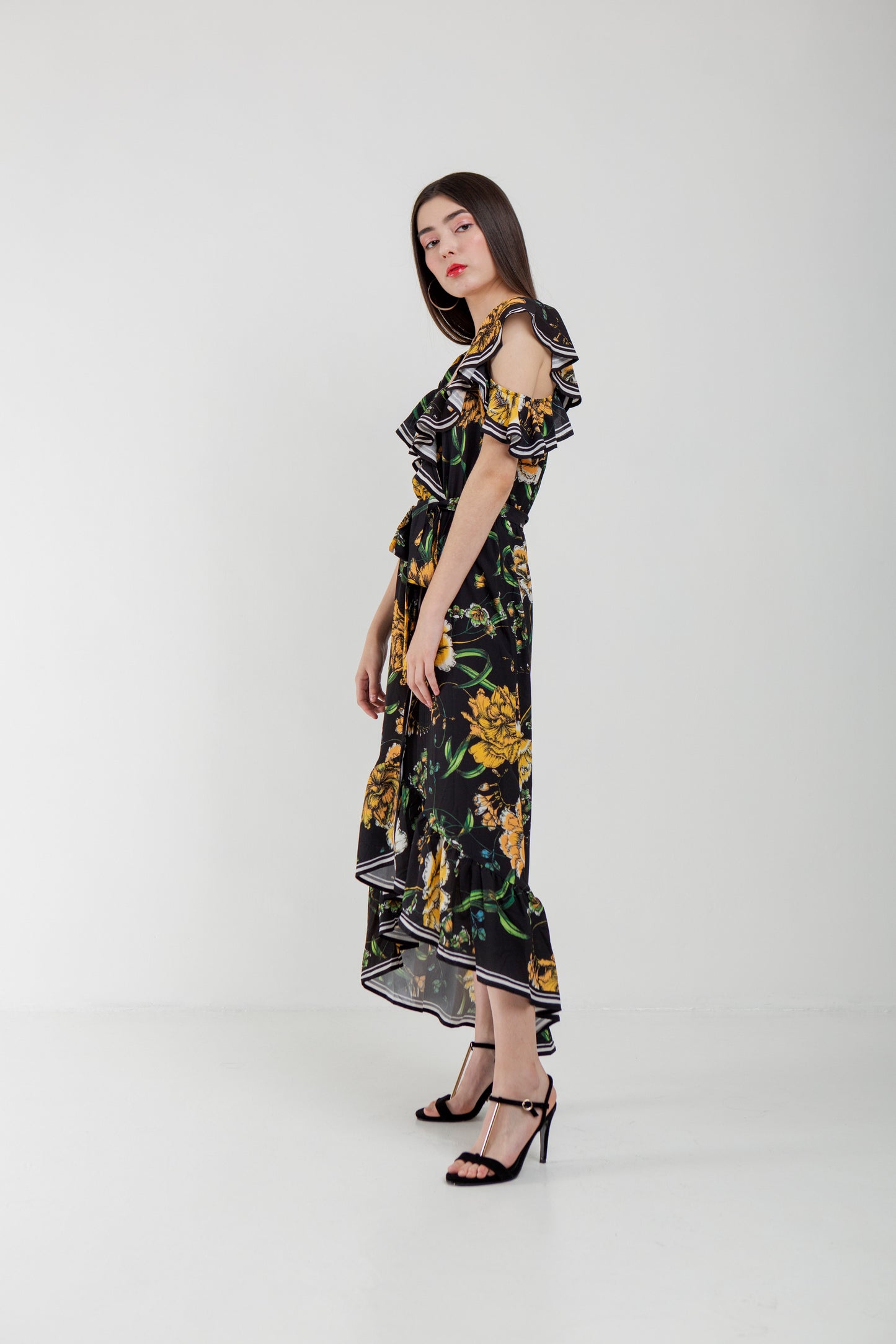 Vestido Midi Estampado Floral