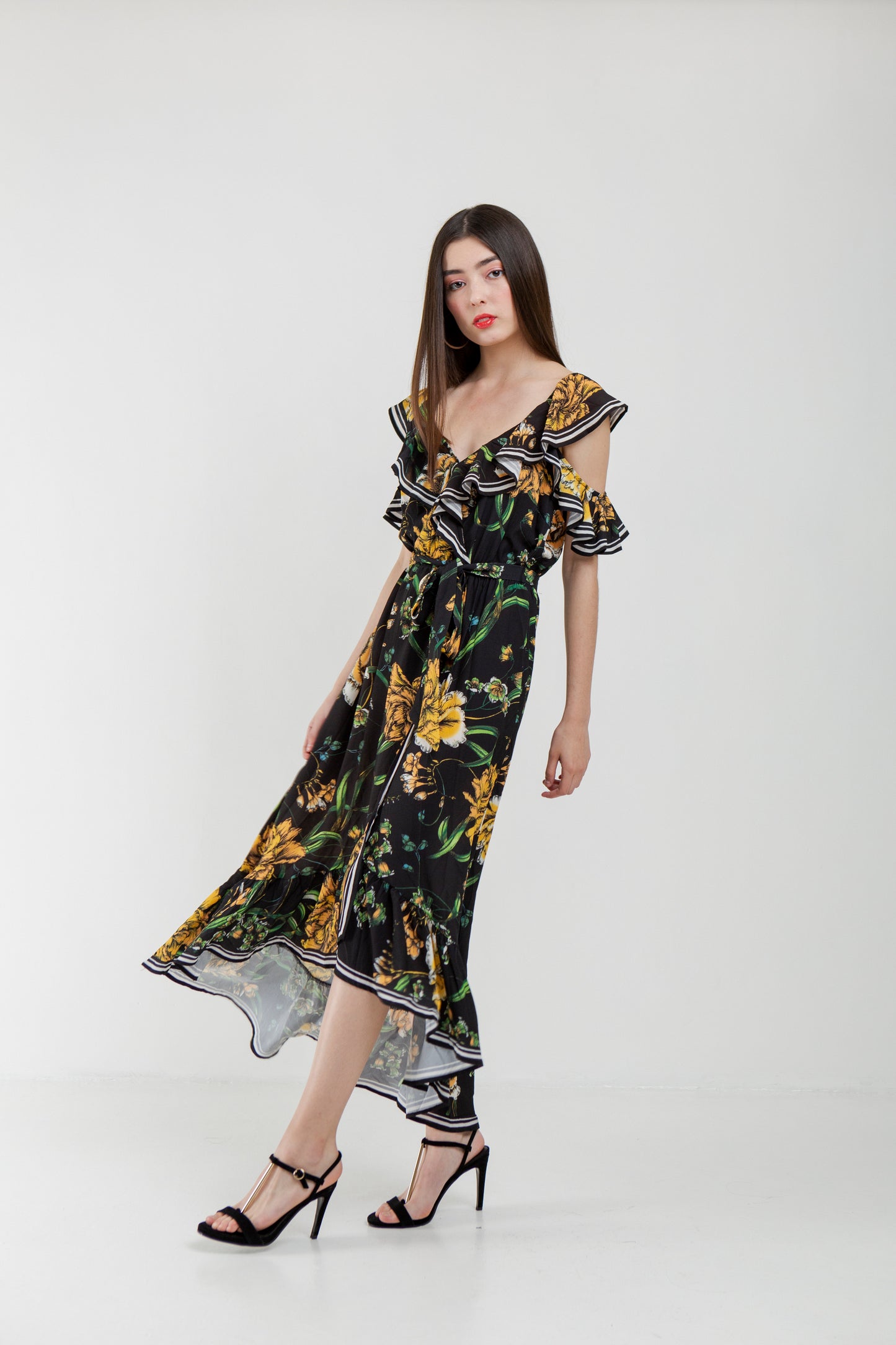 Vestido Midi Estampado Floral